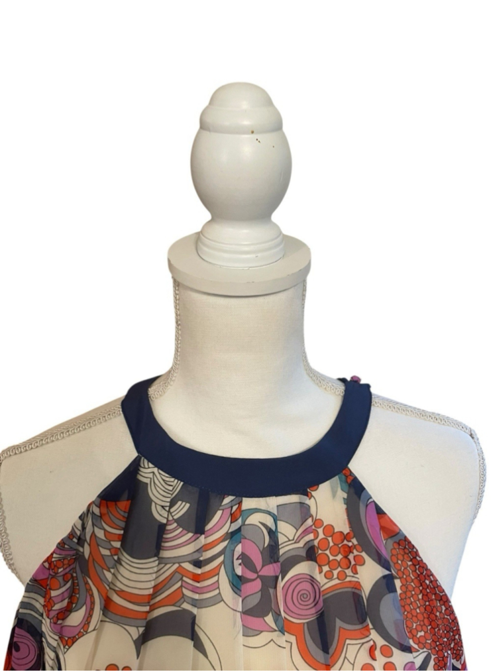 Liberty of London Target Floral Retro Pleated Trapeze Halter Dress Size M - Picture 2 of 9